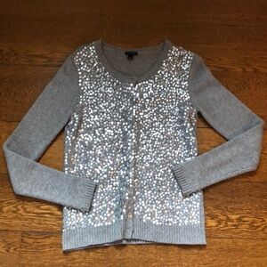 Ann Taylor Metallic Sequin Cardigan S